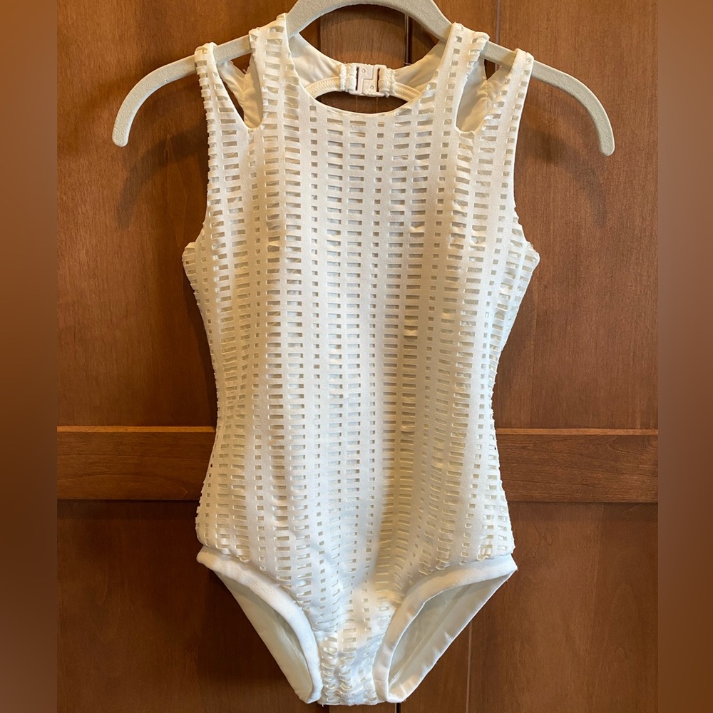 Honeycut Netted White Leotard
